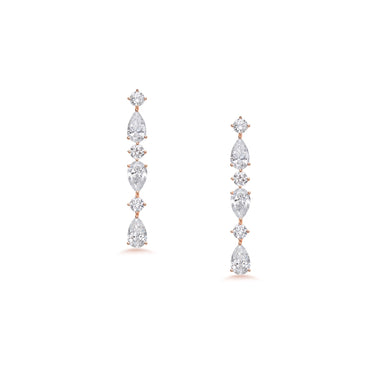 Petal Timeless Pear and Round Drop Earrings