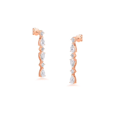 Petal Timeless Pear and Round Drop Earrings