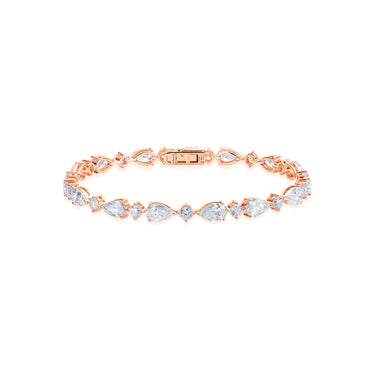 Petal Timeless Pear and Round Tennis Bracelet