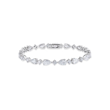 Petal Timeless Pear and Round Tennis Bracelet