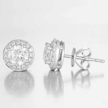 Essential Round Halo Bezel Set Earring 1