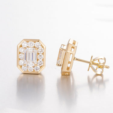 Essential Emerald Halo Bezel Set Earring