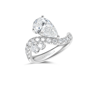 Grace Tilted Pear Diamond Ring