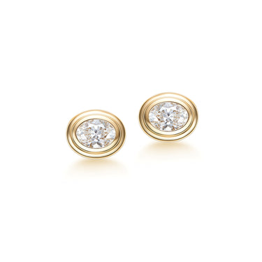 Magic Ellipse Bezel Earring Studs