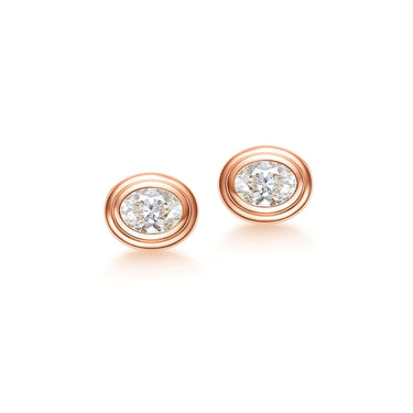 Magic Ellipse Bezel Earring Studs
