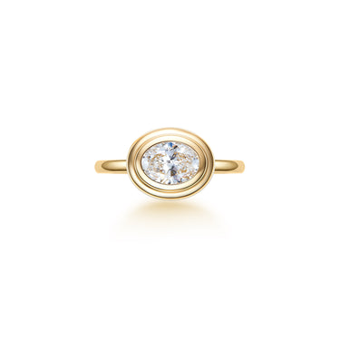 Magic Ellipse Double Bezel Diamond Ring, Oval