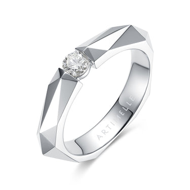 魄力Facet · 单石培育钻石细戒 