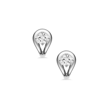Infinity Grace Round Diamond Curve Earrings, Polished