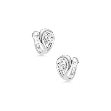 Infinity Grace Round Diamond Curve Earrings, Polished