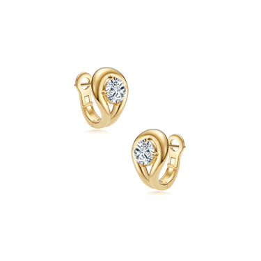 Infinity Grace Round Diamond Curve Earrings, Polished
