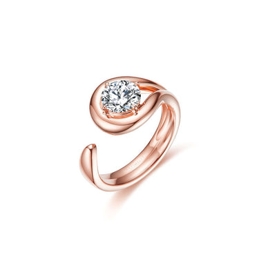 Infinity Grace Round Diamond Curve Ring, Polished Band