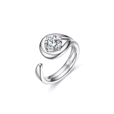 Infinity Grace Round Diamond Curve Ring, Polished Band