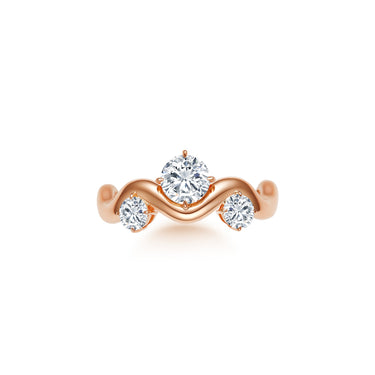 Infinity Grace Mixed Size Round Diamond  Curve Ring, Polished