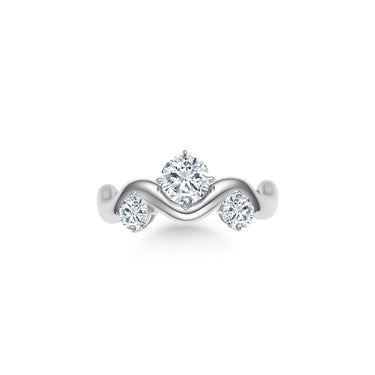Infinity Grace Mixed Size Round Diamond  Curve Ring, Polished