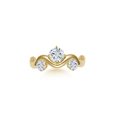Infinity Grace Mixed Size Round Diamond  Curve Ring, Polished