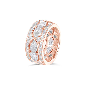 锋芒Infinity · 宽版培育钻石排戒，整圈版