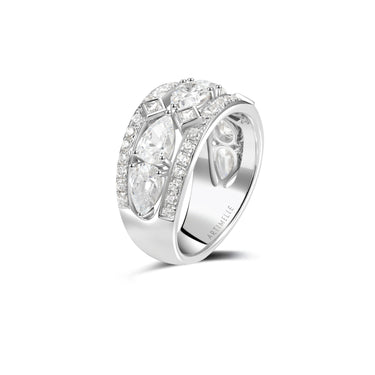 锋芒Infinity · 宽版培育钻石排戒，半圈版