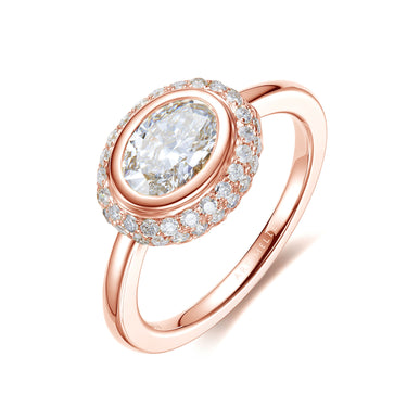 Magic Ellipse Halo Diamond Ring