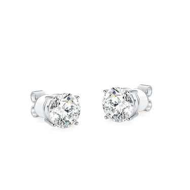 Orbit Solitaire Round Earring Studs, 1ct