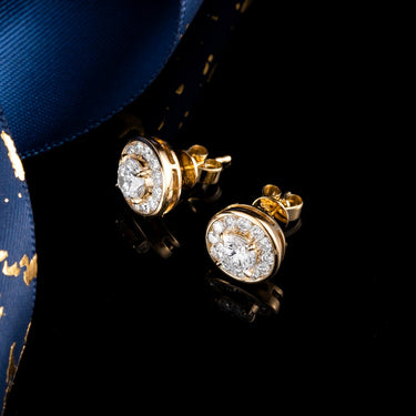 流光 · 圆形培育钻石围镶耳钉