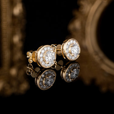 流光 · 圆形培育钻石围镶耳钉