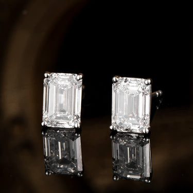 流光 · 祖母绿形培育钻石耳钉