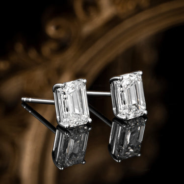 流光 · 祖母绿形培育钻石耳钉