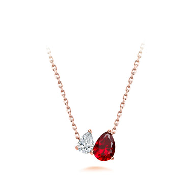 Petal Toi et Moi Necklace, Pear Pair