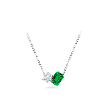 Petal Toi et Moi Necklace, Emerald