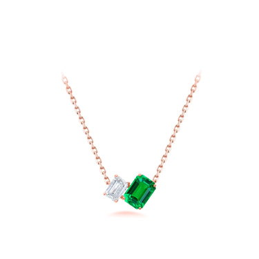 Petal Toi et Moi Necklace, Emerald