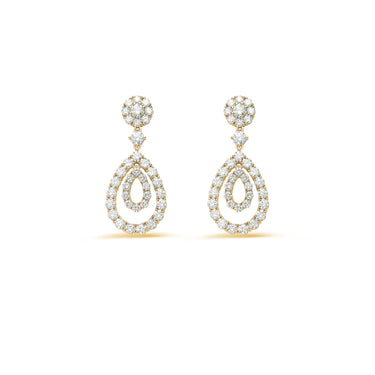 Petal Timeless · 梨形培育钻石坠型耳饰