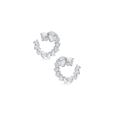 Petal Timeless Pear Cluster Hoop Earrings