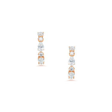 Petal Timeless Pear and Round Hoop Earrings