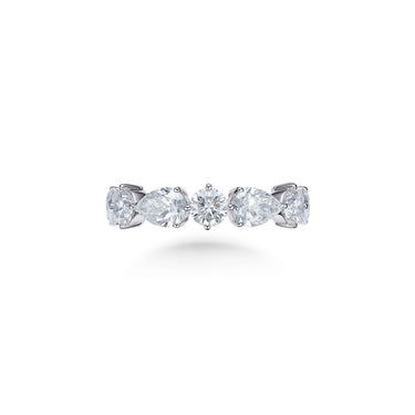 Petal Timeless Pear and Round Eternity Ring, Full Band