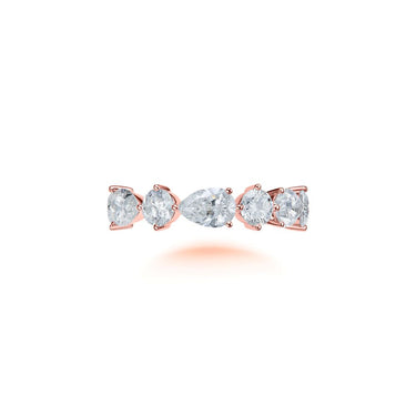 Petal Timeless Pear and Round Eternity Ring, Half Band
