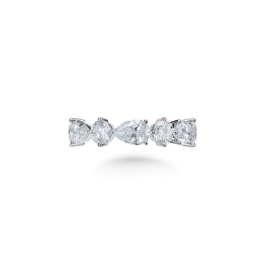 Petal Timeless Pear and Round Eternity Ring, Half Band