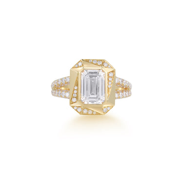 Facet Pulse Pavé Band Diamond Ring