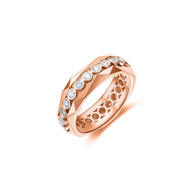 Facet Pulse Eternity Ring - Thin Band