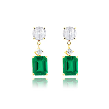 Imperial Emerald Rose-cut Two-Way Earrings