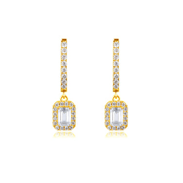 流光 · 祖母绿形培育钻石耳圈