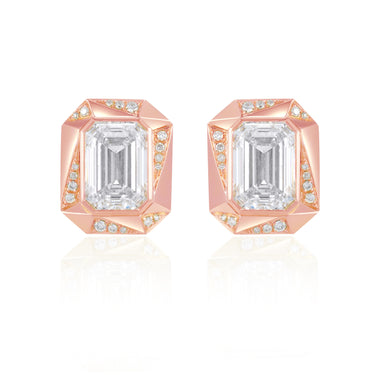 魄力Facet · 祖母绿形培育钻石耳钉