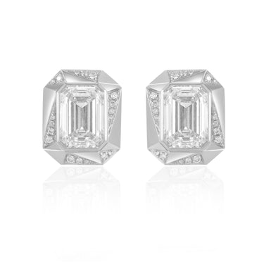 魄力Facet · 祖母绿形培育钻石耳钉