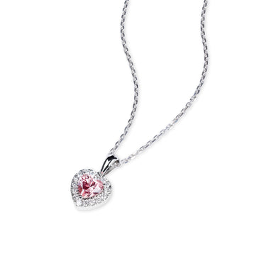 Cherish Heart Pink Sapphire Necklace