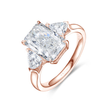 Trine Three Stone Radiant Diamond Ring