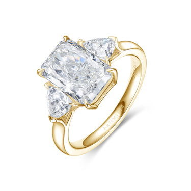 Trine Three Stone Radiant Diamond Ring