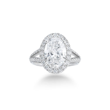 Stellar Halo Oval Diamond Ring
