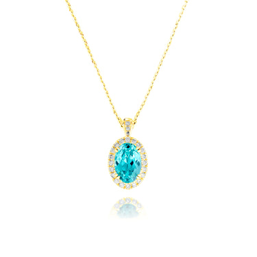 Stellar Halo Oval Oval Paraiba Necklace