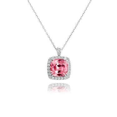 Stellar Halo Two-Way Cushion Padparadscha Ring