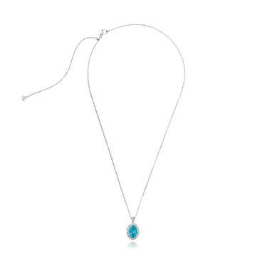 Stellar Halo Oval Oval Paraiba Necklace