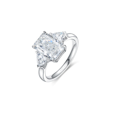 Trine Three Stone Radiant Diamond Ring